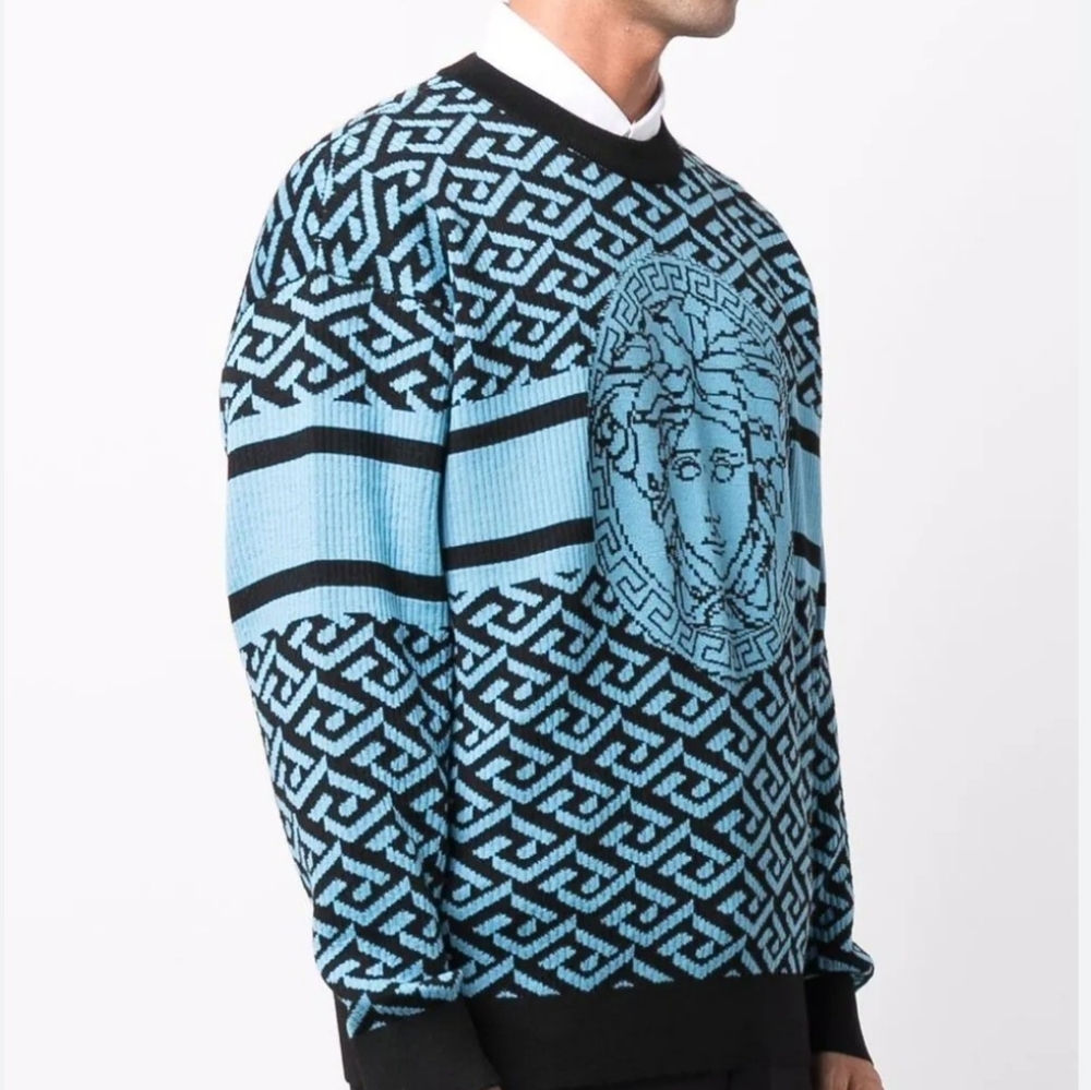 VERSACE La Greca Medusa Jacquard Sweater